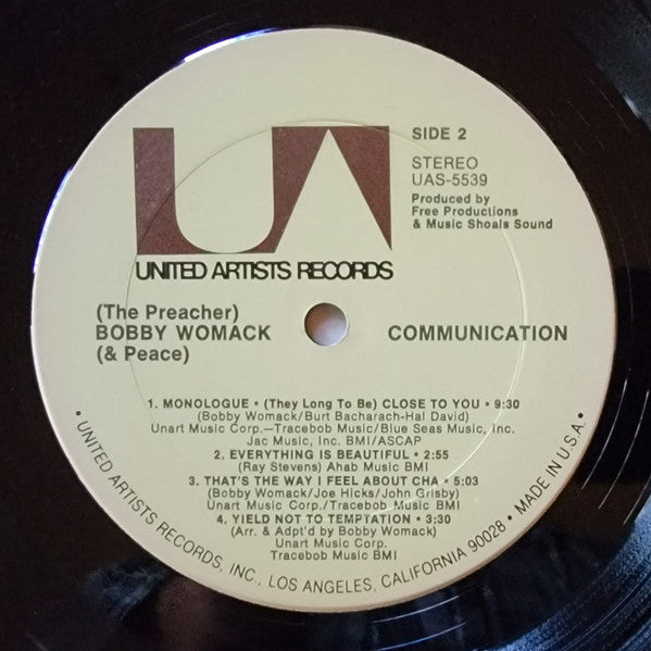 Bobby Womack - Communication - VG+ (VG cover) LP Record 1971 United Artists USA Vinyl - Funk / Soul - Shuga Records