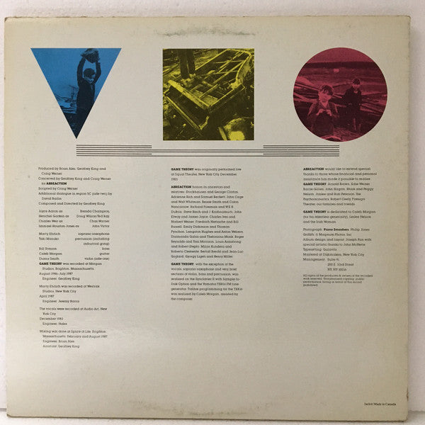 Abreaction - Game Theory - VG+ LP Record 1987 RIAH USA Vinyl - Electronic / Abstract / Spoken Word - Shuga Records