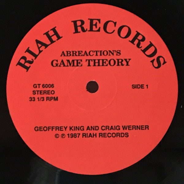 Abreaction - Game Theory - VG+ LP Record 1987 RIAH USA Vinyl - Electronic / Abstract / Spoken Word - Shuga Records