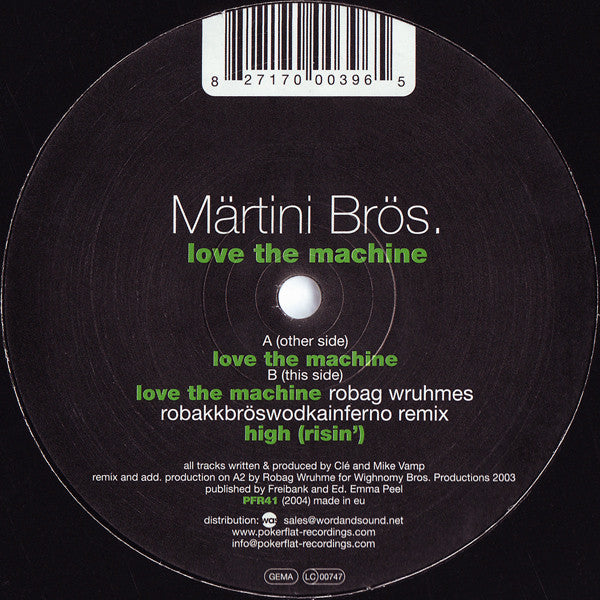 Märtini Brös. - Love The Machine - VG+ 12" Single Record 2004 Poker Flat Germany Vinyl - House / Techno - Shuga Records