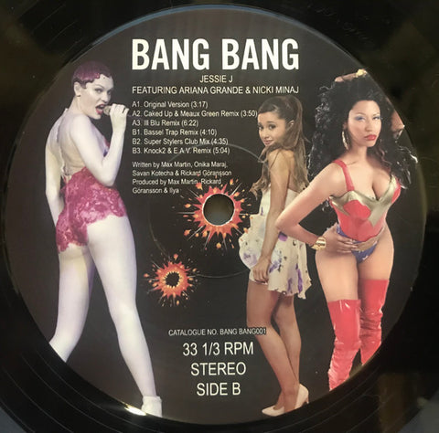 Jessie J Featuring Ariana Grande & Nicki Minaj – Bang Bang - New 12" Single Record Random Color Vinyl - Pop / RnB