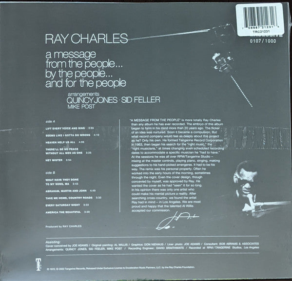 Ray Charles - A Message From the People (1972) - Mint- LP Record 2022 Tangerine Vinyl Me Please USA Club Vlue Vinyl & Numbered - Jazz / Soul-Jazz - Shuga Records