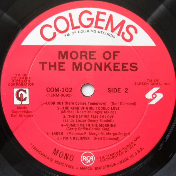 The Monkees - More Of The Monkees - VG+ LP Record 1967 Colgems USA Original Mono Rockaway Vinyl - Pop Rock - Shuga Records