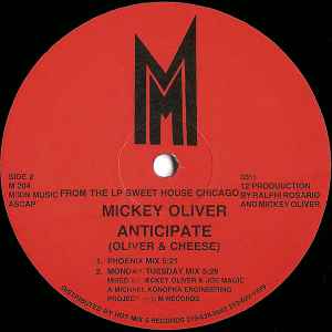 Mickey Oliver - Anticipate - VG+ 12" Single Record 1989 M Vinyl - Chicago House - Shuga Records