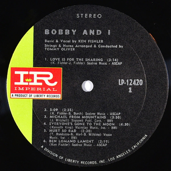 Bobby And I - Bobby And I - VG+ LP Record 1968 Imperial USA Vinyl - Pop / Art-Pop - Shuga Records