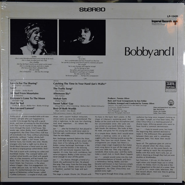 Bobby And I - Bobby And I - VG+ LP Record 1968 Imperial USA Vinyl - Pop / Art-Pop - Shuga Records