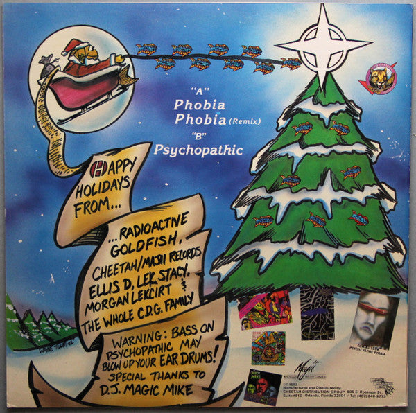 Radioactive Goldfish - Phobia / Psychopathic - VG+ 12" Single Record 1992 Majii USA Promo Green Vinyl - Techno - Shuga Records