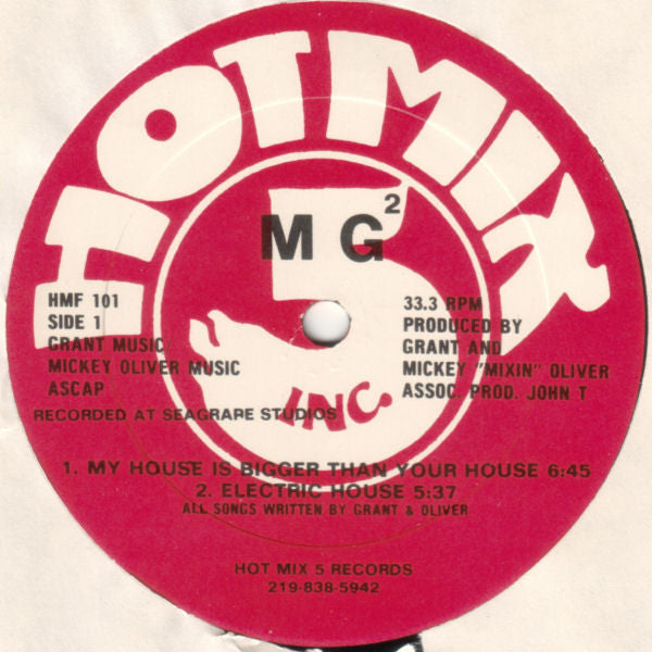 M G² - My House Is Bigger Than Your House - VG+ 12" Single Record 1986 Hot Mix 5 Vinyl - Chicago House - Shuga Records
