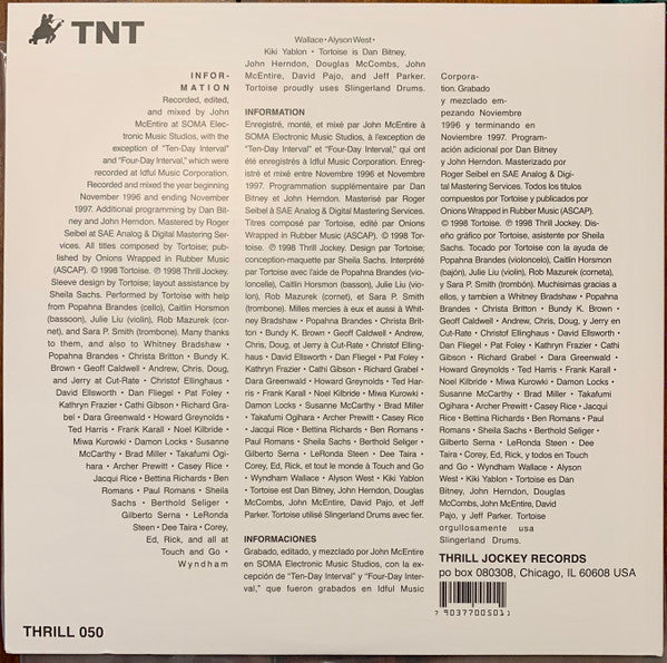 Tortoise - TNT (1998) - Mint- 2 LP Record 2022 Thrill Jockey Jalapeño Green Vinyl & Download - Chicago Post Rock / Electronic / Experimental - Shuga Records