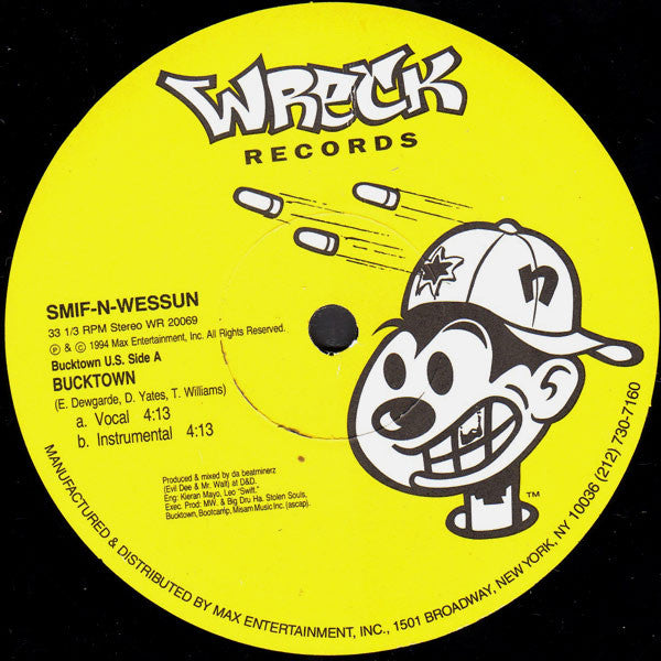Smif-N-Wessun - Bucktown / Let's Git It On - VG 12" Single Record 1994 Wreck USA Original Vinyl - Hip Hop - Shuga Records