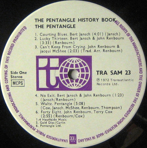 Pentangle - History Book - Mint- LP Record 1972 Transatlantic Original UK Vinyl - Folk - Shuga Records