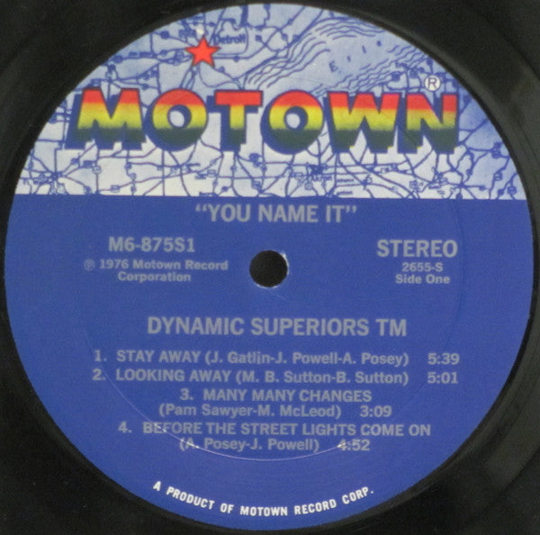 Dynamic Superiors - You Name It - VG+ LP Record 1976 Motown USA Original Vinyl - Soul / Funk / Disco - Shuga Records
