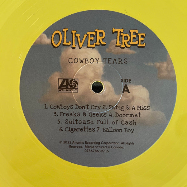 Oliver Tree - Cowboy Tears - New LP Record 2022 Atlantic Canada Yellow Vinyl - Rock / Pop - Shuga Records