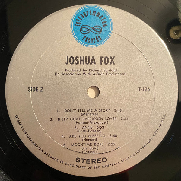 Joshua Fox - Joshua Fox - Mint- LP Record 1969 Tetragrammaton USA