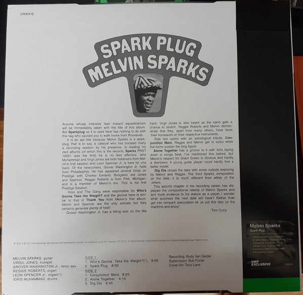 Melvin Sparks - Spark Plug (1971) - Mint- LP Record 2022 Jazz Dispensary Craft Vinyl Me Please Purple Vinyl & Numbered - Jazz-Funk - Shuga Records