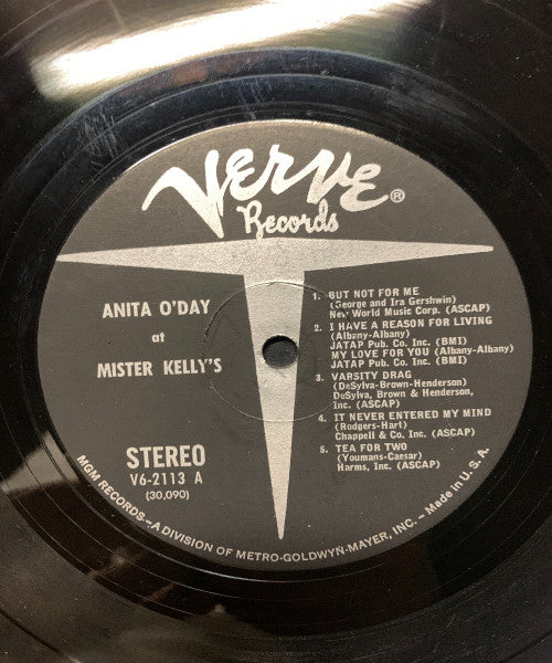 Anita O'Day – At Mister Kelly's (1959) - VG+ LP Record 1962 Verve Stereo USA Vinyl - Jazz Vocal / Swing - Shuga Records