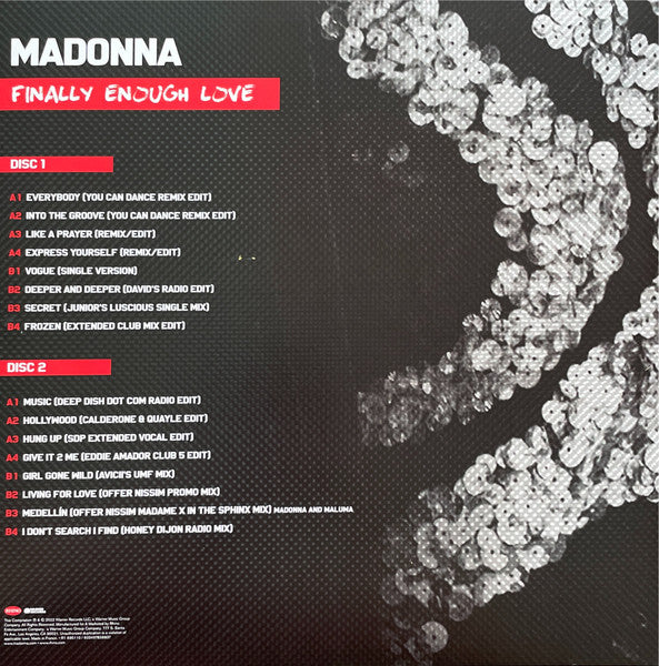 Madonna - Finally Enough Love - New 2 LP Record 2022 Rhino Warner Target Exclusive USA Clear Vinyl - Synth-pop / Dance-Pop - Shuga Records