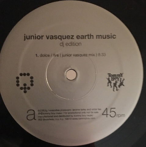 Various – Junior Vasquez Earth Music (DJ Edition) - VG+ 2x 12" Single Record 2002 Tommy Boy USA Vinyl -