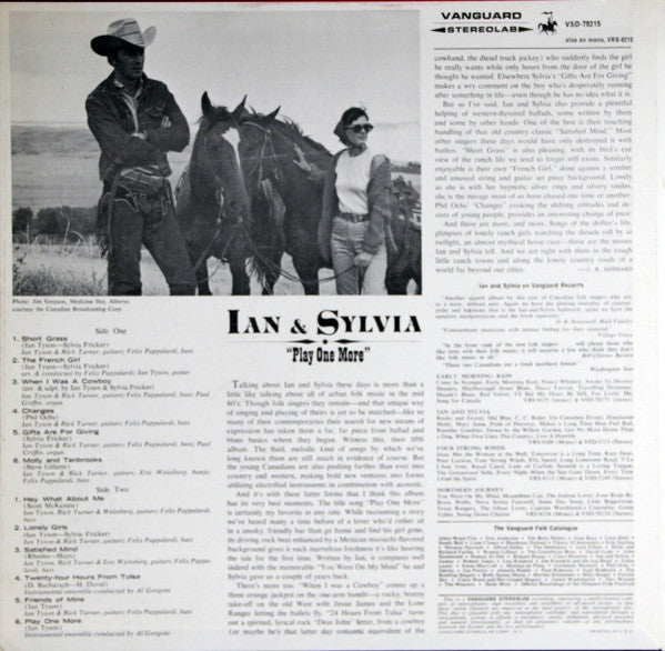 Ian & Sylvia – Play One More - Mint- LP Record 1966 Vanguard USA Mono Promo Label Rare Vinyl - Folk / Folk Rock