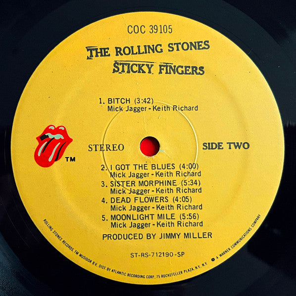 The Rolling Stones - Sticky Fingers (1971) - Mint- LP Record 1977 USA Original Vinyl & Andy Warhol Zipper Cover - Blues Rock / Classic Rock / Pop Rock - Shuga Records