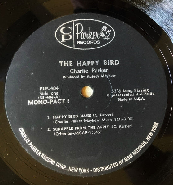 Charlie Parker - The Happy "Bird" - VG LP Record 1961 USA Original Mono Vinyl - Jazz / Hard Bop - Shuga Records