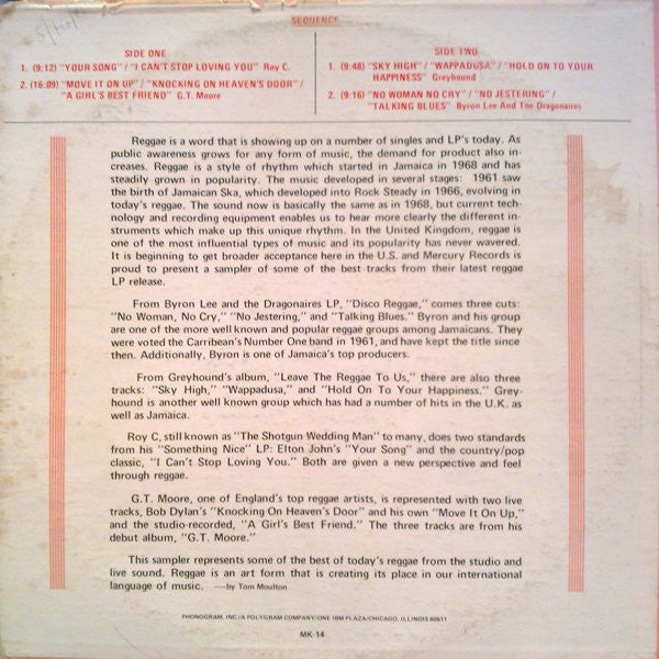 Various - A Mercury "In-Store Play Special..." Reggae Sampler - VG+ LP Record 1975 Mercury USA Promo Vinyl - Reggae / Dub / Reggae-Pop