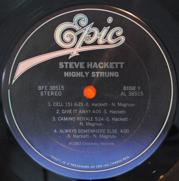 Steve Hackett - Highly Strung - Mint- LP Record 1983 Epic USA Original Vinyl - Art Rock / Prog Rock - Shuga Records