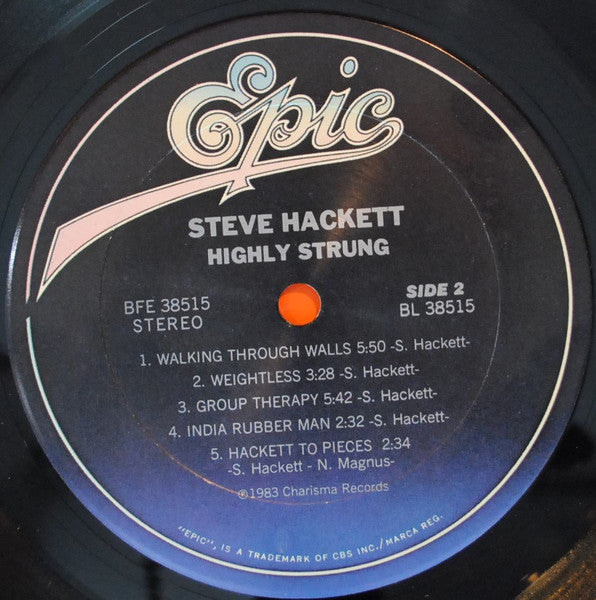 Steve Hackett - Highly Strung - Mint- LP Record 1983 Epic USA Original Vinyl - Art Rock / Prog Rock - Shuga Records