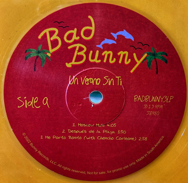 Bad Bunny - Un Verano Sin Ti - VG+ 3 LP Record 2022 Unofficial Color Vinyl - Reggaeton / Trap / Pop / Merengue (Copy) - Shuga Records