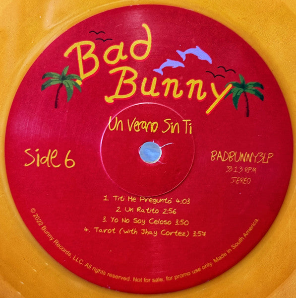 Bad Bunny - Un Verano Sin Ti - VG+ 3 LP Record 2022 Unofficial Color Vinyl - Reggaeton / Trap / Pop / Merengue (Copy) - Shuga Records
