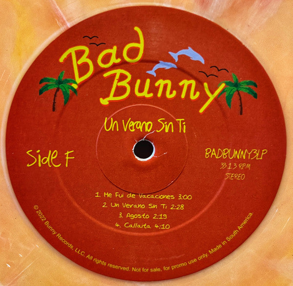 Bad Bunny - Un Verano Sin Ti - VG+ 3 LP Record 2022 Unofficial Color Vinyl - Reggaeton / Trap / Pop / Merengue (Copy) - Shuga Records