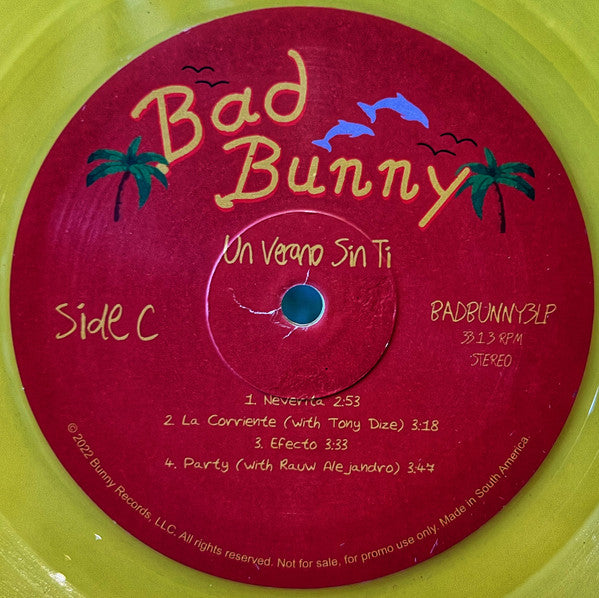 Bad Bunny - Un Verano Sin Ti - VG+ 3 LP Record 2022 Unofficial Color Vinyl - Reggaeton / Trap / Pop / Merengue (Copy) - Shuga Records