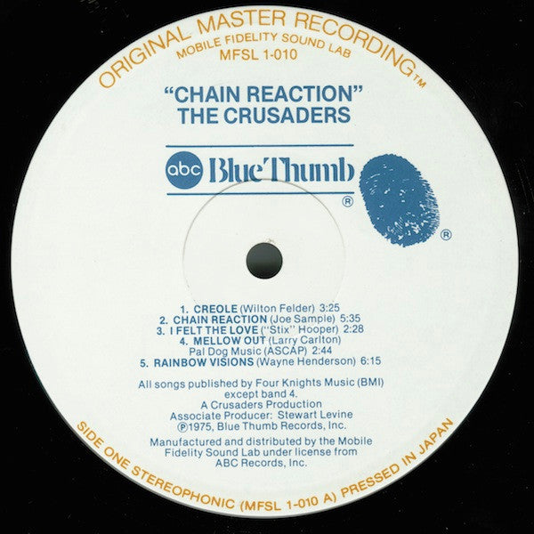 The Crusaders - Chain Reaction (1975) - VG+ LP Record 1978 Original Master Recording Mobile Fidelity Sound Lab Japan Vinyl - Funk / Disco / Jazz-Funk - Shuga Records