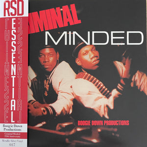 Boogie Down Productions - Criminal Minded (1987) - VG+ LP Record Store Day Essentials 2022 B-Boy USA RSD Metallic Silver Vinyl - Hip Hop (Copy) - Shuga Records