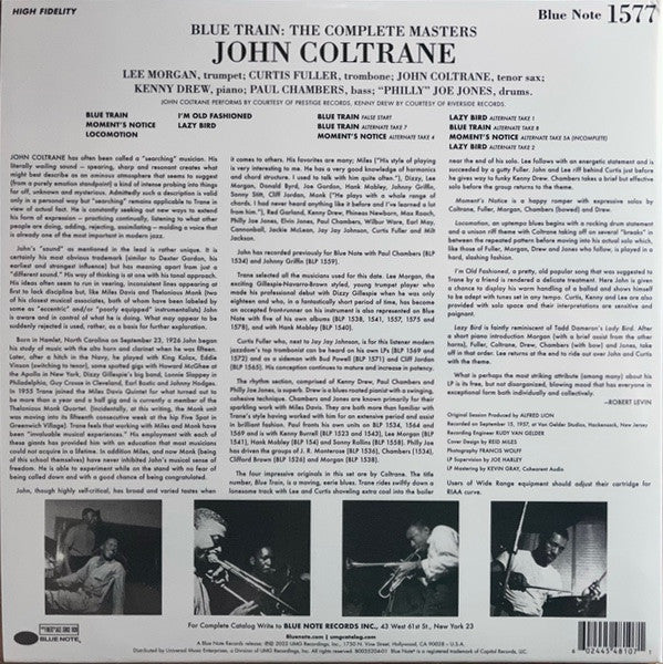 John Coltrane - Blue Train: The Complete Masters (1957) - New 2 LP Record 2022 Blue Note Tone Poet Series 180 gram Vinyl - Jazz / Hard Bop - Shuga Records