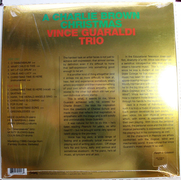 Vince Guaraldi Trio -  A Charlie Brown Christmas (1965) - Mint- LP Record 2022 Fantasy Vinyl, Embossed Cover & Gold Foil - Soundtrack / Holiday