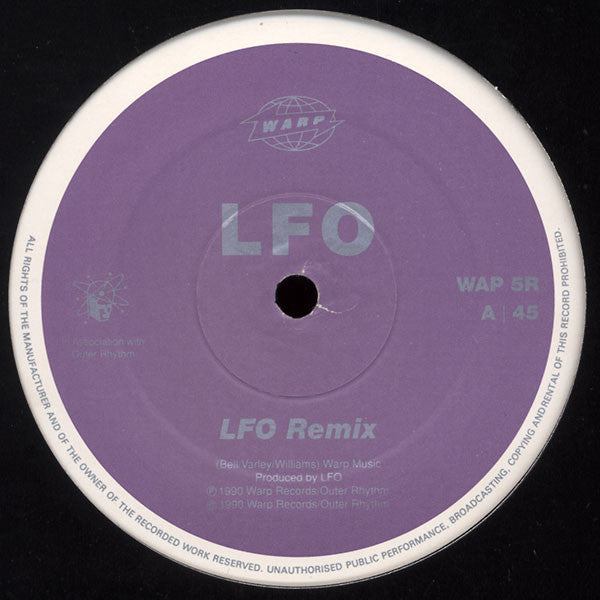 LFO - LFO Remix - VG+ 12" Single Record 1990 Warp Outer Rhythm UK Vinyl - House / Techno / Bleep - Shuga Records
