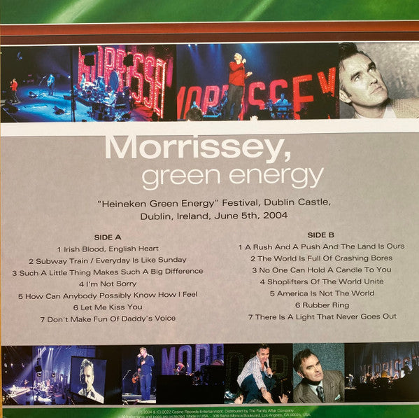 Morrissey - Morrissey, Green Energy - Mint- LP Record 2022 Casino USA Unofficial Green Vinyl & Numbered 234/400 - Alternative Rock - Shuga Records