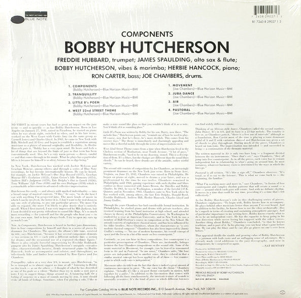 Bobby Hutcherson - Components (1966) - Mint- LP Record 1994 Blue Note USA 180 gram Vinyl - Avant-garde Jazz / Post Bop - Shuga Records