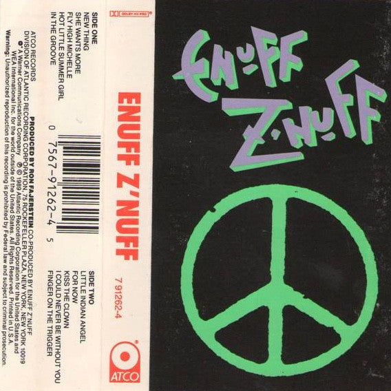 Enuff Z'nuff - Enuff Z'nuff - VG+ Cassette 1989 ATCO USA Tape - Hard Rock - Shuga Records