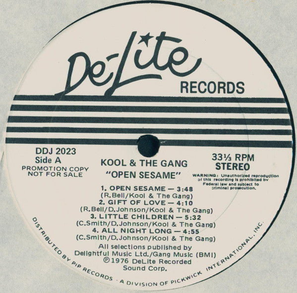 Kool & The Gang – Open Sesame - VG+ LP Record 1976 De-Lite USA Promo Vinyl - Funk / Soul / Disco - Shuga Records