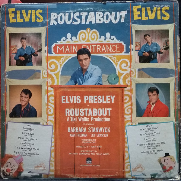 Elvis Presley - Roustabout (1964) - VG LP Record 1965 RCA USA Mono Original Vinyl - Rock & Roll / Soundtrack - Shuga Records
