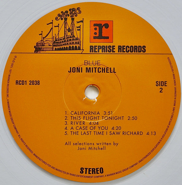 Joni Mitchell - Blue (1971 ) - New LP Record 2022 Reprise RSD Essentials Crystal Clear Vinyl - Soft Rock / Folk Rock - Shuga Records