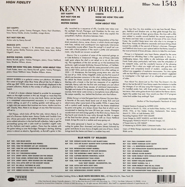 Kenny Burrell - Kenny Burrell (1956) - New LP Record 2022 Blue Note Tone Poet Series 180 gram Vinyl & Andy Warhol Cover - Jazz / Hard Bop - Shuga Records