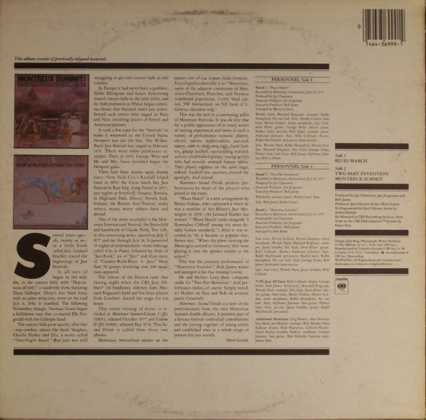 Various - Montreux "Second Divide" Recorded in Montreux, Switzerland, July 24, 1977 - New LP Record 1981 Columbia USA Vinyl - Jazz - Shuga Records