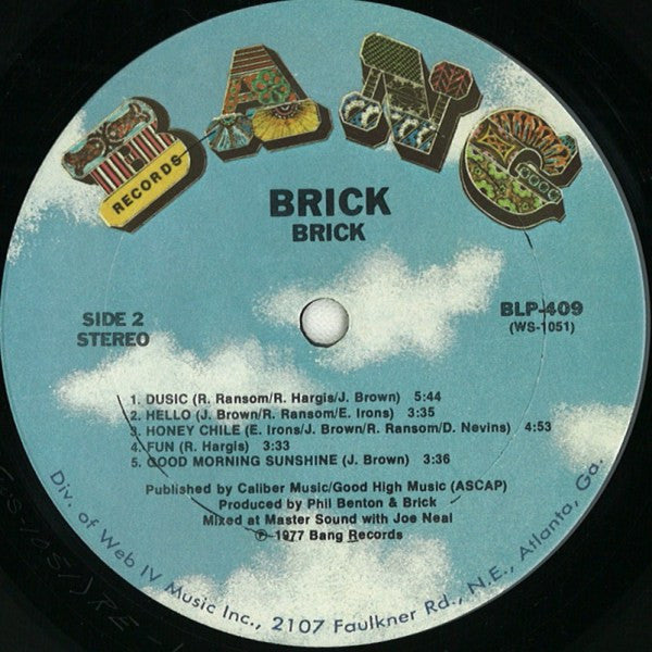 Brick - Brick - VG LP Record 1977 Bang USA Original Vinyl - Funk / Disco - Shuga Records