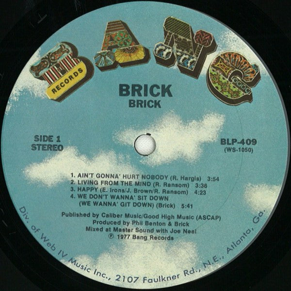 Brick - Brick - VG LP Record 1977 Bang USA Original Vinyl - Funk / Disco - Shuga Records