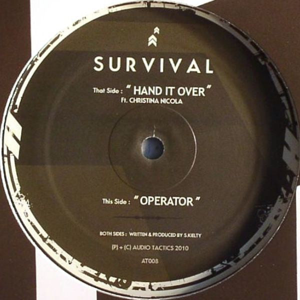 Survival - Hand It Over / Operator - VG+ 12" Single Record 2010 Audio Tactics UK Vinyl - Drum n Bass