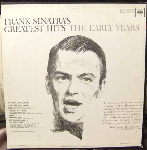Frank Sinatra - Frank Sinatra's Greatest Hits The Early Years - VG+ LP Record 1966 Columbia USA Mono Vinyl - Jazz / Vocal / Big Band - Shuga Records