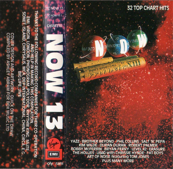 Various - Now That's What I Call Music XIII / Now 13 - VG+ 2x Cassette 1988 Virgin Polygram UK Tape Set - Synth-pop / Rock / New Wave / Indie / House / Rap - Shuga Records
